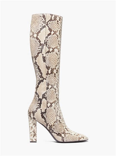 michael kors python boots|Carly Python Embossed Leather Boot .